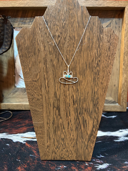 Turquoise Cowboy Hat Pendant