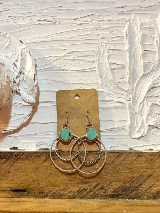 Eliza Turquoise Hoop Earrings
